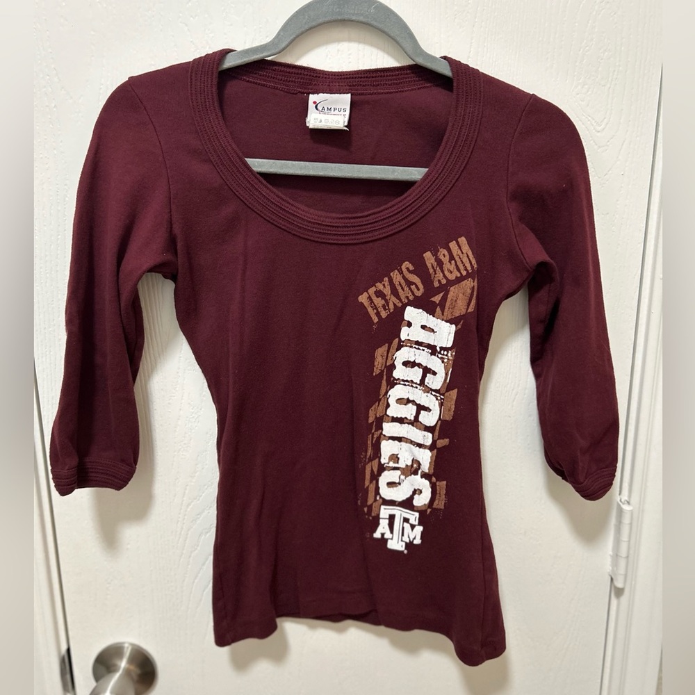 Texas A&M Aggies vintage y2k top 3/4 sleeve woman’s size Small